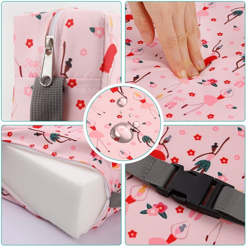 Zicac Portable Toddler Booster Seat for Dining Table, Safer Non-Slip Kids Booster Seat with Double Adjustable Straps, Washable Detachable Strong Support Increasing Cushion for Child (Pink) - Image 3